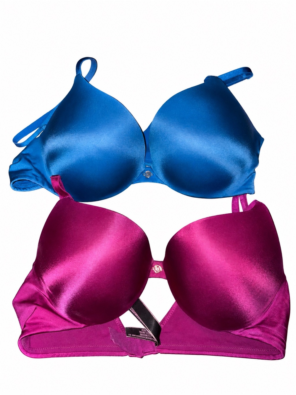 Victoria Secret Women's Satin Bra Pack in Blue and Magenta